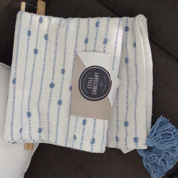 style sanctuary Bedding 3 Throw Blue White Poshmark